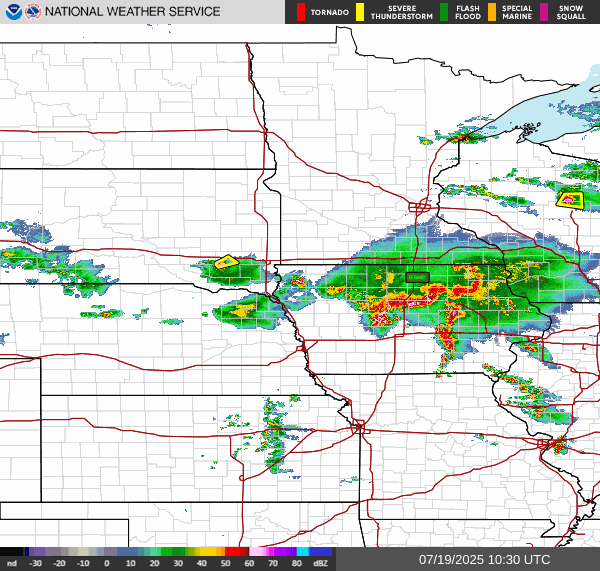 Weather radar map